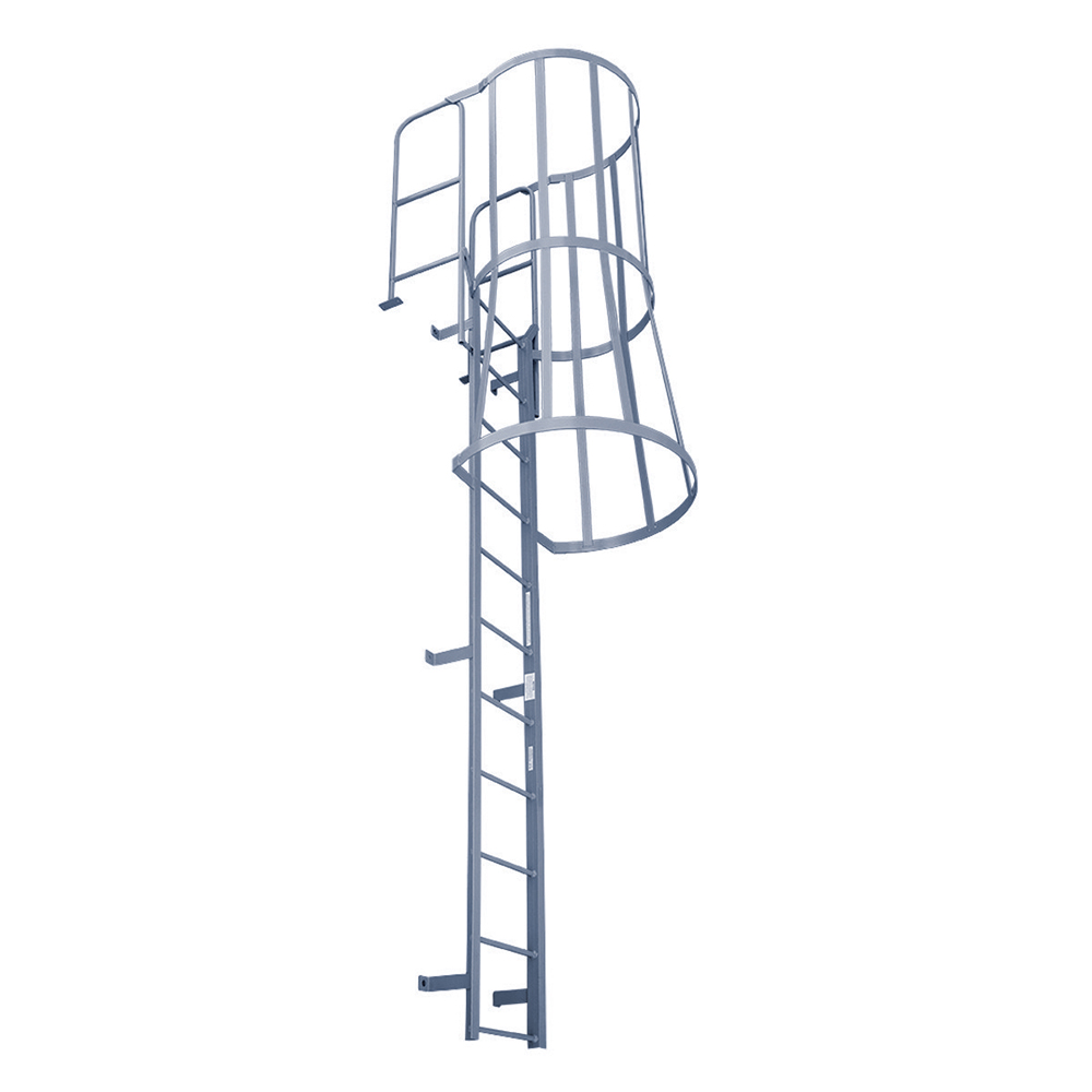 Fixed Ladder with Walk-Thru Handrails & Safety Cage (FWC Series)